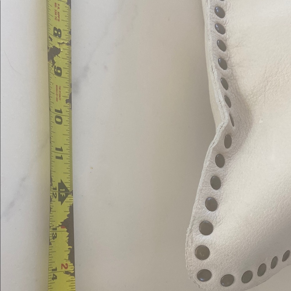 Cream Studded Tote with Chain Straps - Picture 6 of 16